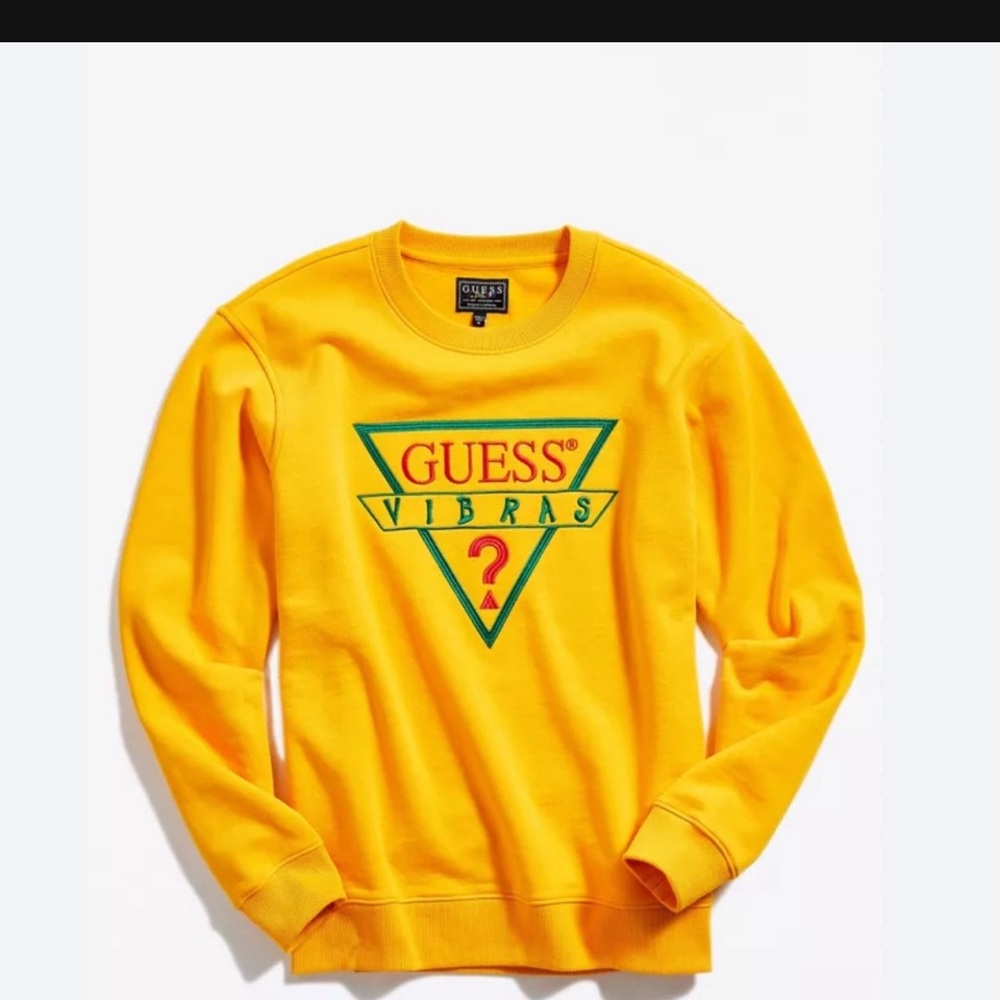 GUESS Vibrant Yellow Crewneck Sweater